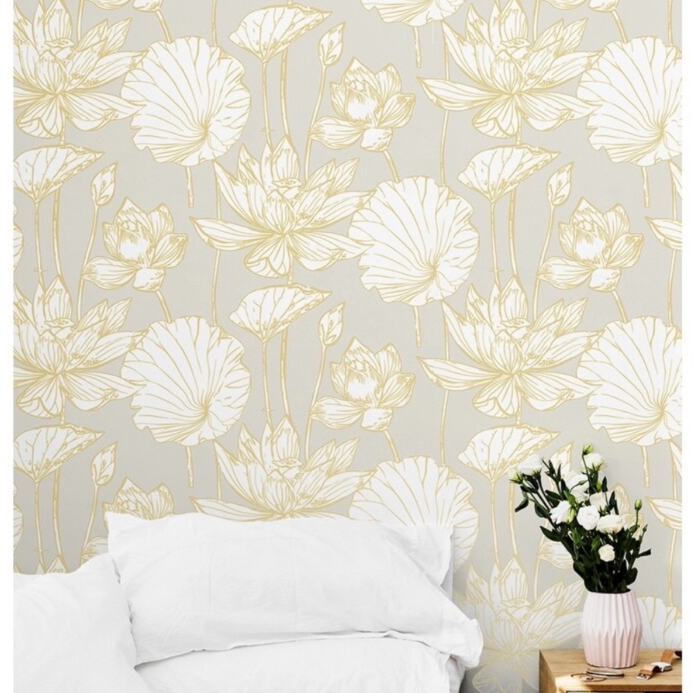 ✨NWT LOTUS FLORAL PEEL & STICK WALLPAPER✨ - Picture 6 of 9